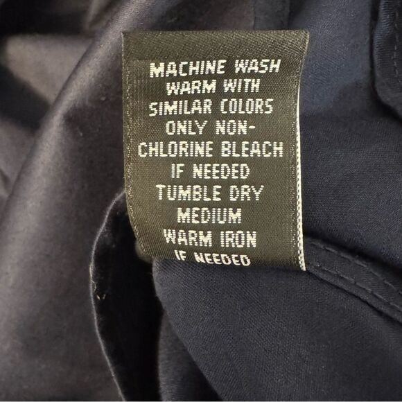 Murano Modern Comfort XLA Men Size Large Solid Navy Blue L/S Dress Shirt - Picture 8 of 9